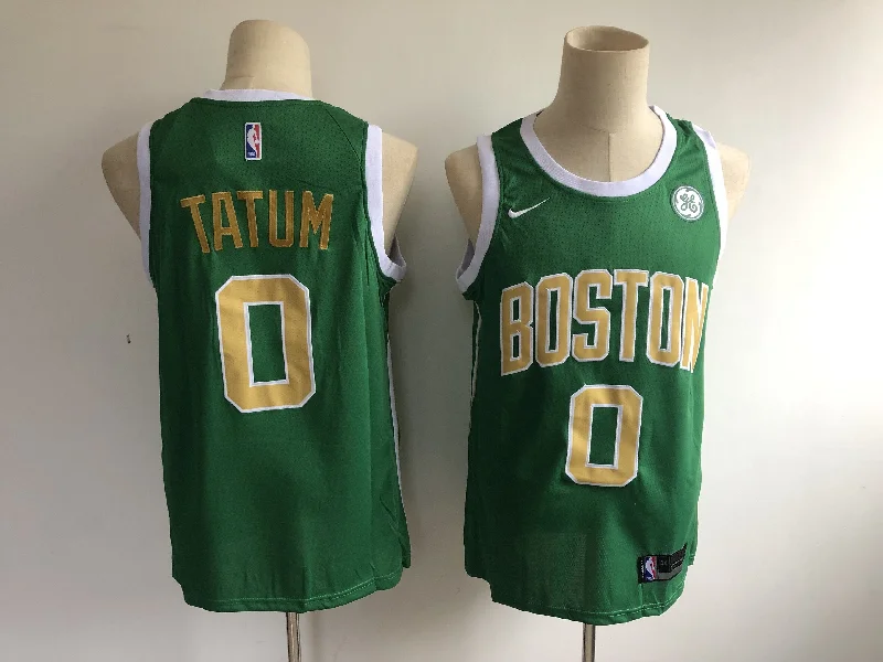 Celtics 0 Jayson Tatum Green 2018-19 Earned Edition Swingman Basketball Jersey