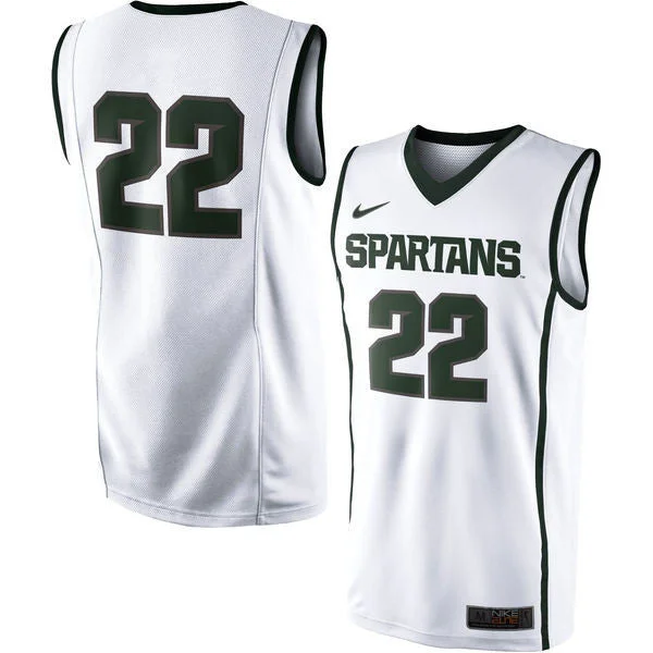 Michigan State Spartans #22 White Basketball College Basketball Jersey