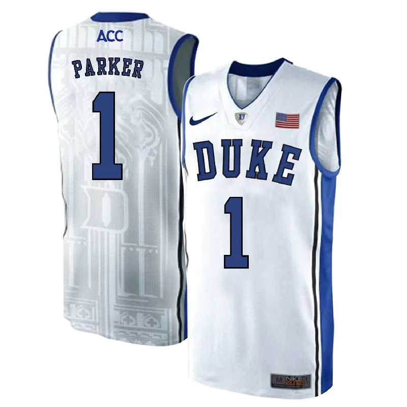 Duke Blue Devils 1 Jabari Parker White Elite College Basketabll Basketball Jersey