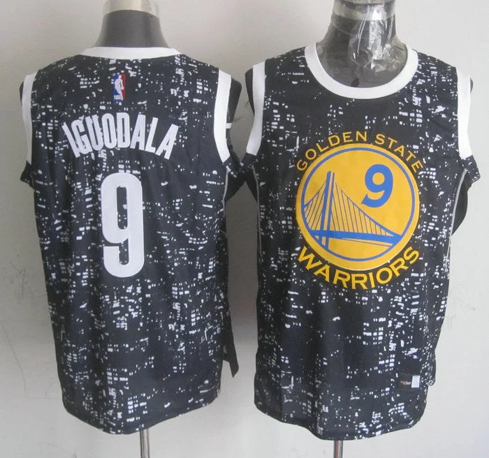 Warriors 9 Andre Iguodala Black City Luminous Basketball Jersey