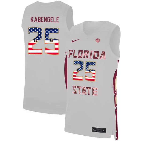 Florida State Seminoles 25 Mfiondu Kabengele White USA Flag Basketball College Basketball Jersey