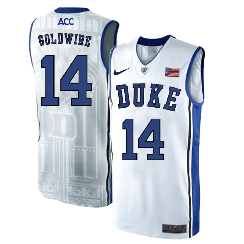 Duke Blue Devils 14 Jordan Goldwire White Elite College Basketball Basketball Jersey