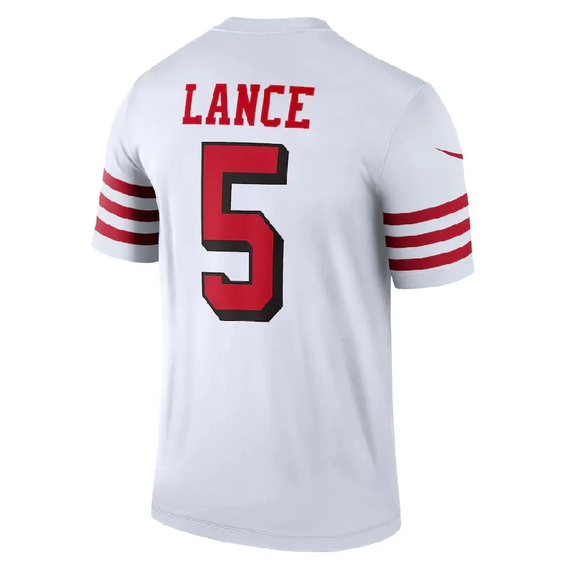 SF.49ers #5 Trey Lance White Alternate Legend Jersey Stitched American Football Jerseys