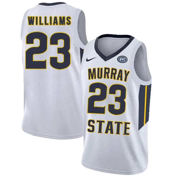 Murray State Racers 23 KJ Williams White College Basketball Basketball Jersey