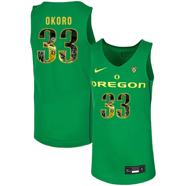 Oregon Ducks 33 Francis Okoro Green Fashion College Basketball Basketball Jersey