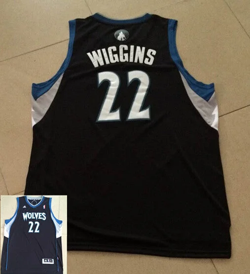 Timberwolves 22 Wiggin Dark Blue New Revolution 30 Basketball Jerseys