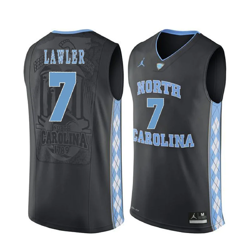 North Carolina Tar Heels 7 Jake Lawler Black College Basketball Basketball Jersey