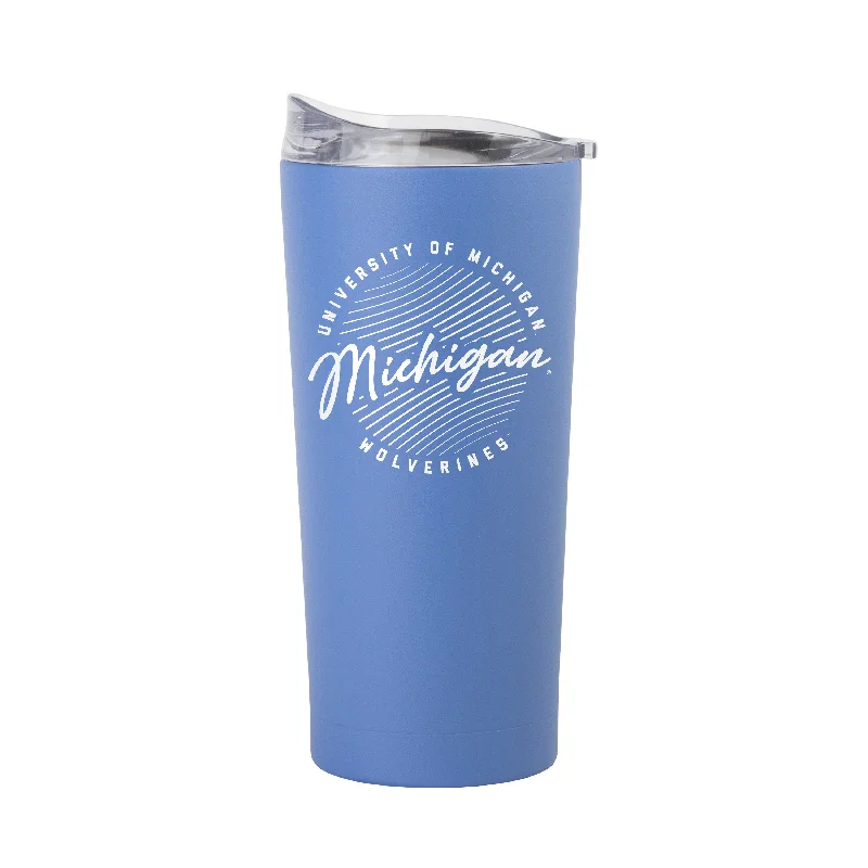 Michigan 20oz Retro Script Arctic Powder Coat Tumbler