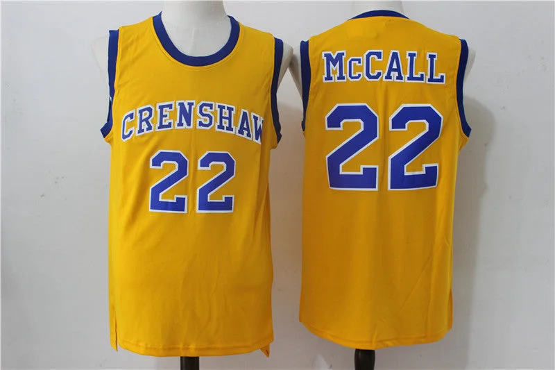 Crenshaw 22 McCall Gold Stitched Movie Basketball Jersey