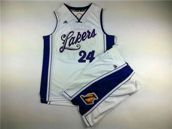 Lakers 24 Kobe Bryant White 2015-16 Christmas Swingman Basketball Jersey(With Shorts)