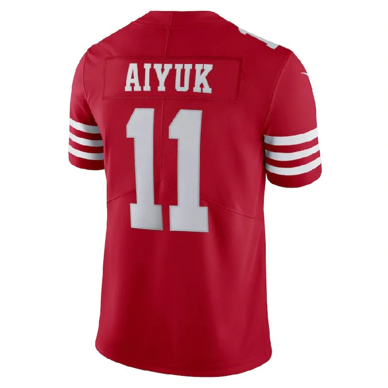 SF.49ers #11 Brandon Aiyuk Scarlet Vapor Limited Jersey Stitched American Football Jerseys