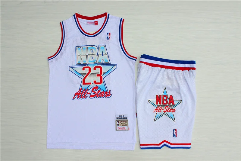 Bulls 23 Michael Jordan White 1992 All-Star Hardwood Claasics Basketball Jersey(With Shorts)