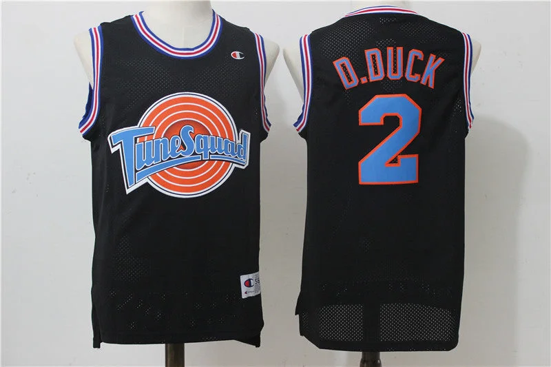 Tune Squad 2 D.Duck Black Stitched Movie Basketball Jersey