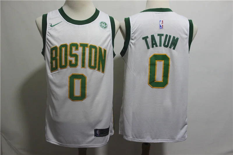 Celtics 0 Jayson Tatum White 2018-19 City Edition Swingman Basketball Jersey