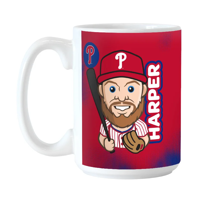 Philadelphia Phillies Bryce Harper Caricature 15oz Sublimated Mug