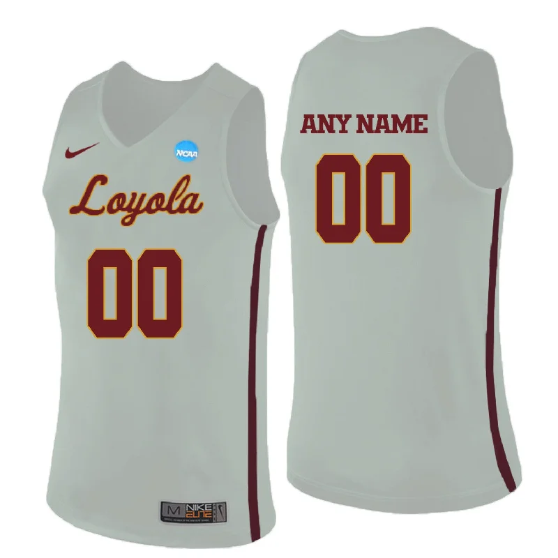 Loyola (Chi) Ramblers White Men's Customized College Basketball Basketball Jersey