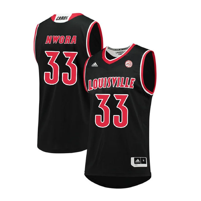 Louisville Cardinals 33 Jordan Nwora Black College Basketball Basketball Jersey