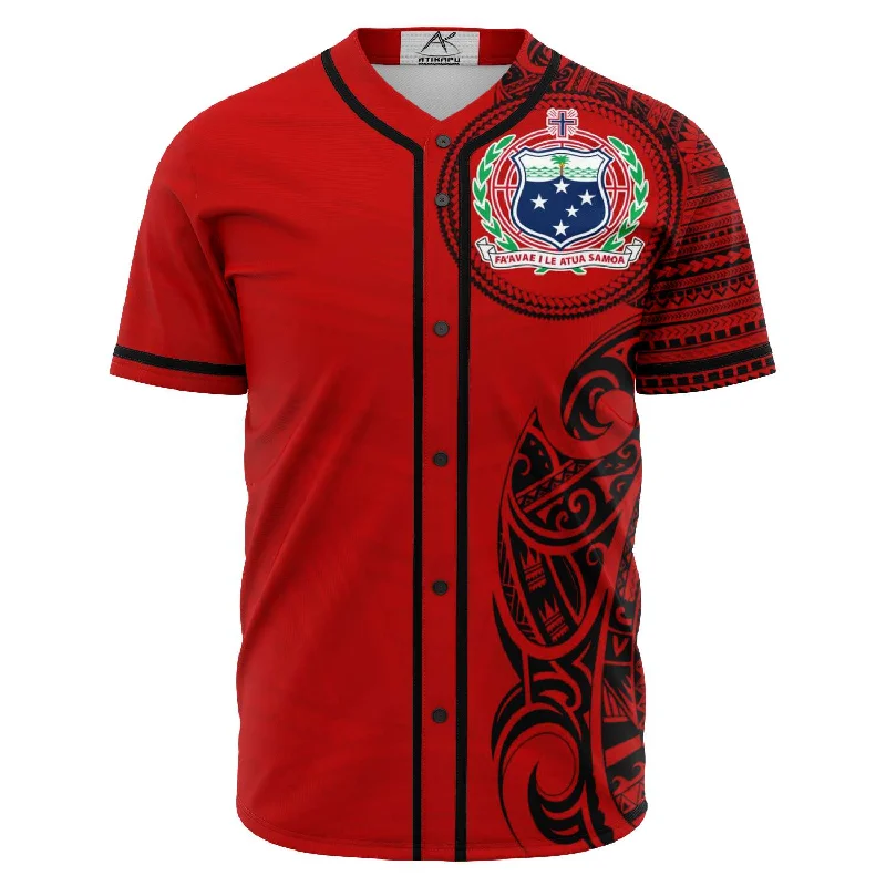 Western Samoa Baseball Jersey RedBlack