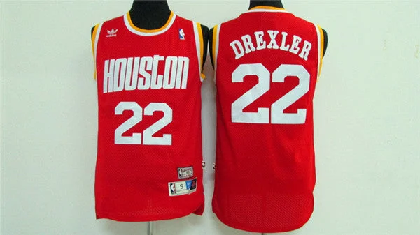 Rockets 22 Clyde Drexler Red Hardwood Classics Swingman Basketball Jersey