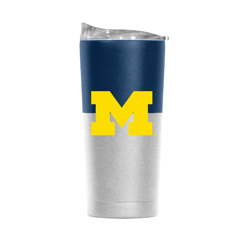 Michigan 20oz Colorblock White Powder Coat Tumbler