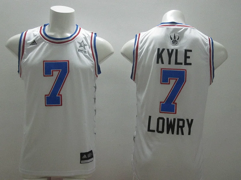 2015 All Star NYC Eastern Conference 7 Kyle Lowry White Basketball Jerseys