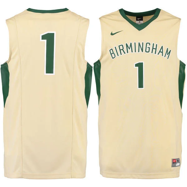 Birmingham #1 Cream Basketball College Basketball Jersey