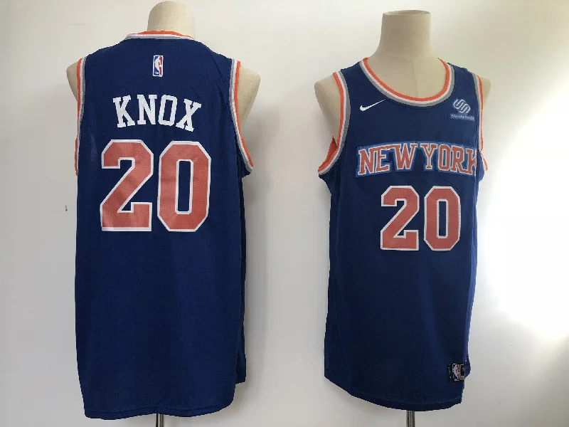 Knicks 20 Kevin Knox Blue Swingman Basketball Jersey