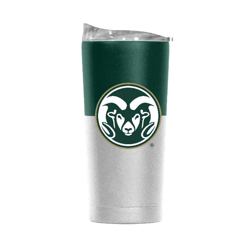 Colorado State 20oz Colorblock White Powder Coat Tumbler