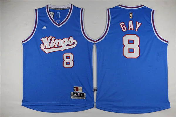 Kings 8 Rudy Gay Light Blue Swingman Basketball Jersey