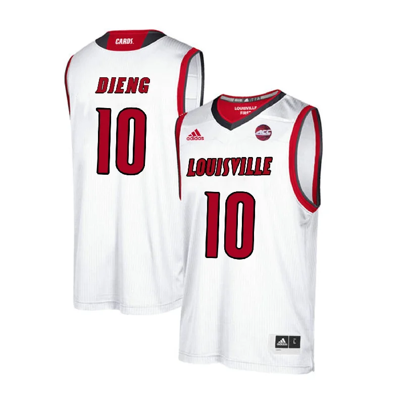 Louisville Cardinals 10 Gorgui Dieng White College Basketball Basketball Jersey