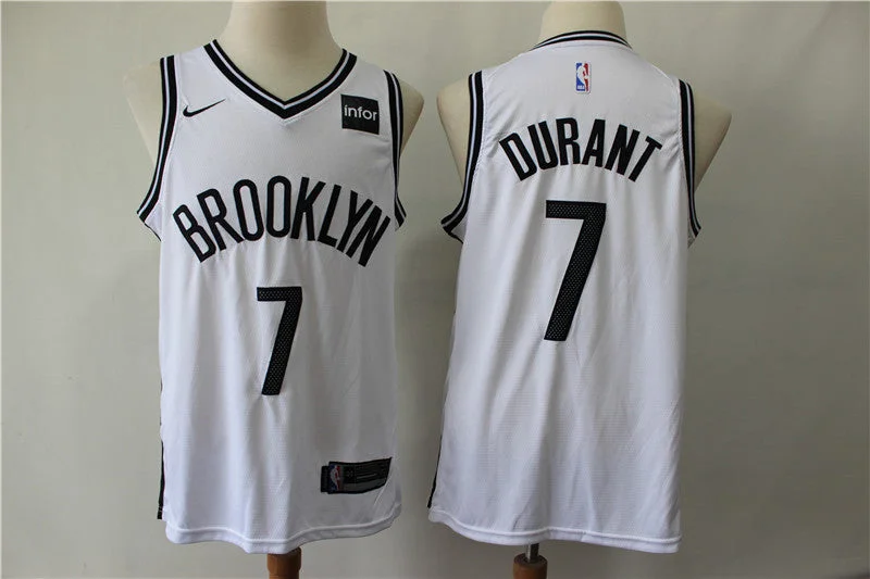 Nets 7 Kevin Durant White Swingman Basketball Jersey