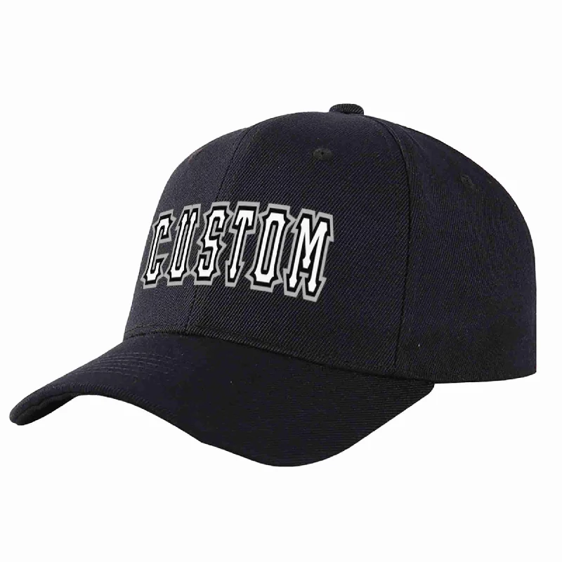 Custom Black White-Black Curved Eaves Sport Baseball Cap Design for Men/Women/Youth