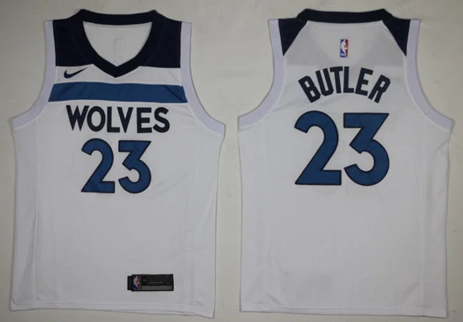 Timberwolves 23 Jimmy Butler White Swingman Basketball Jersey(Without The Sponsor Logo)