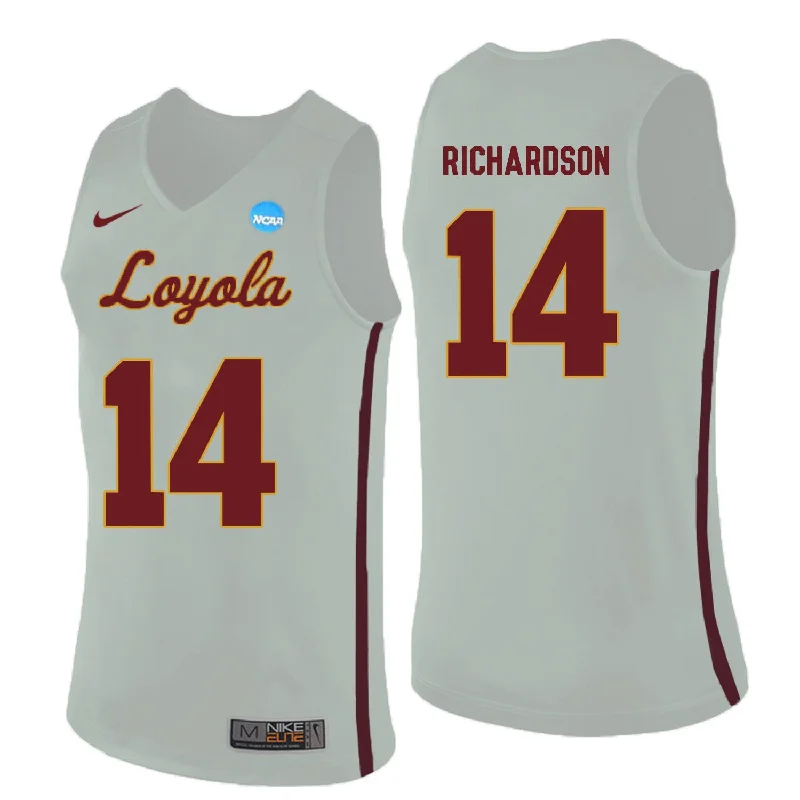 Loyola (Chi) Ramblers 14 Ben Richardson White College Basketball Basketball Jersey