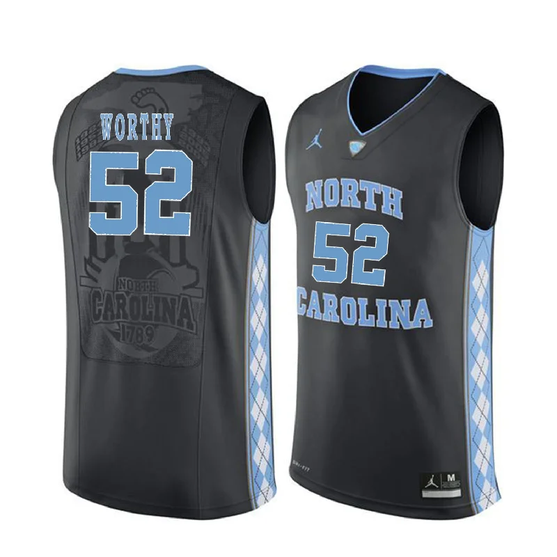 North Carolina Tar Heels 52 James Worthy Black College Basketball Basketball Jersey