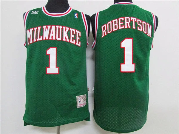 Bucks 1 Oscar Robertson Green Hardwood Classics Basketball Jersey