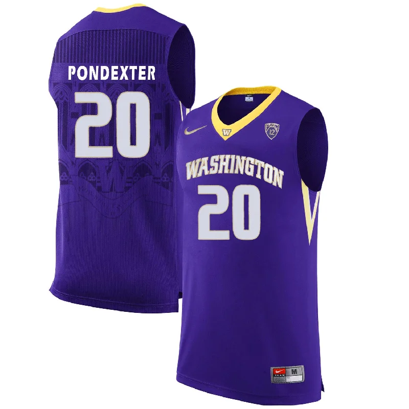 Washington Huskies 20 Quincy Pondexter Purple College Basketball Basketball Jersey