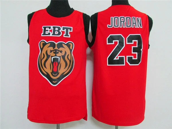 EBT 23 Michael Jordan Red High School Basketball Jersey