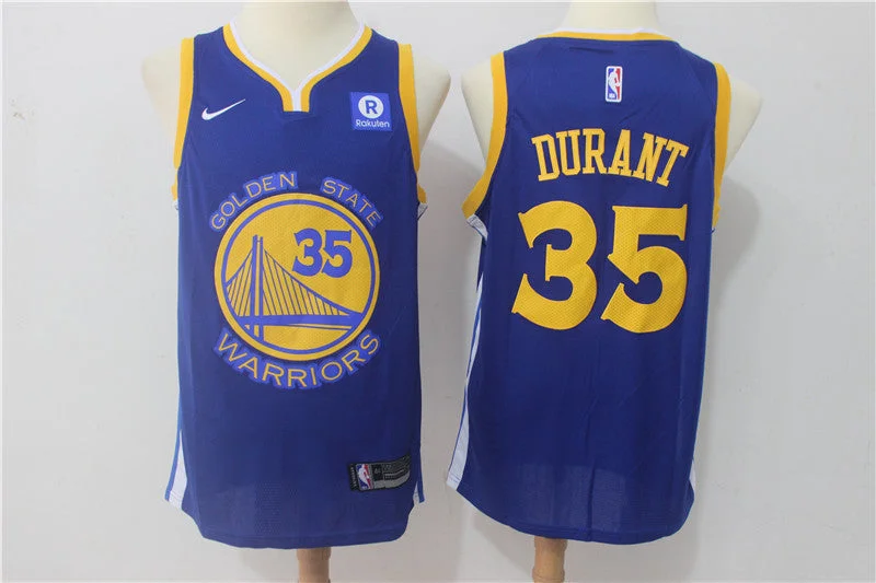 Warriors 35 Kevin Durant Blue Swingman Basketball Jersey