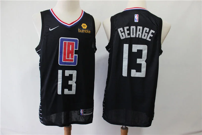 Clippers 13 Paul George Black Swingman Basketball Jersey