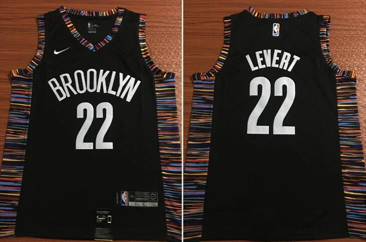 Nets 22 Caris LeVert Black City Edition Swingman Basketball Jersey