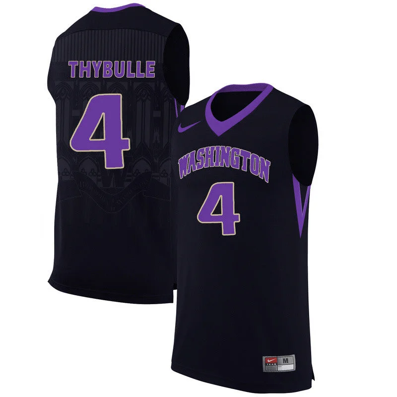 Washington Huskies 4 Matisse Thybulle Black College Basketball Basketball Jersey