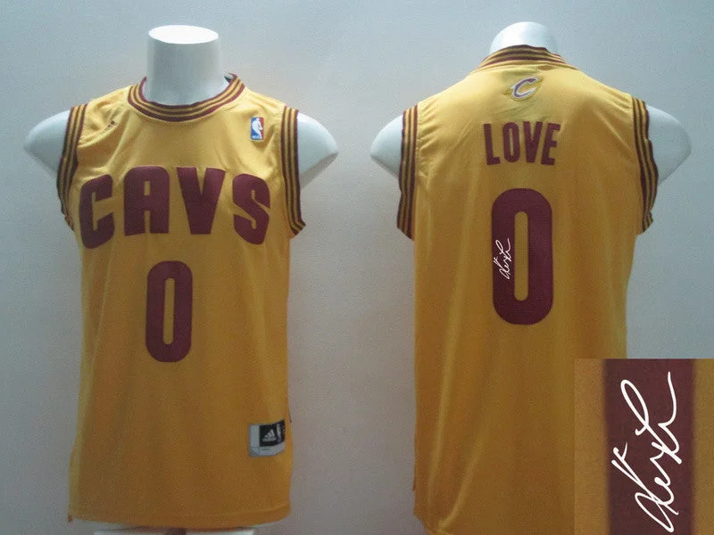 Cavaliers 0 Love Gold Signature Edition Basketball Jerseys