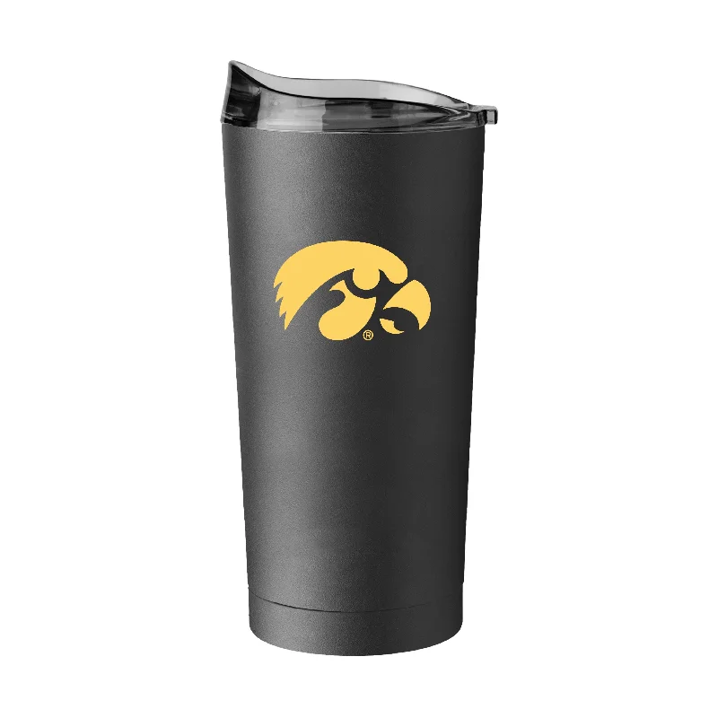 Iowa 20oz Logo Black Powder Coat Tumbler