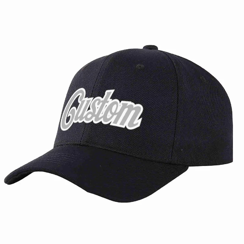 Custom Black Gray-White Curved Eaves Sport Baseball Cap Design for Men/Women/Youth