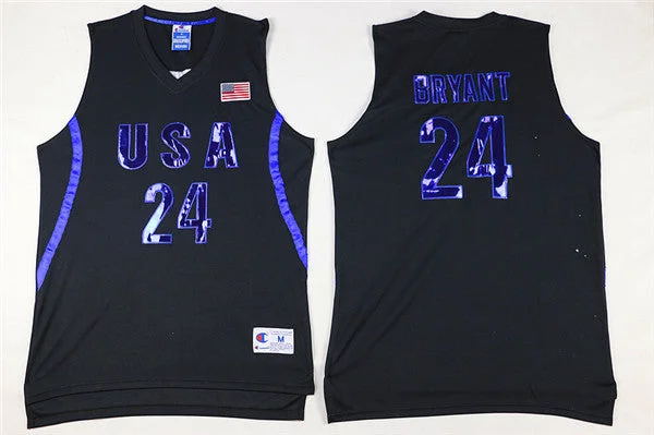 USA 24 Kobe Bryant Black Basketball Basketball Jersey