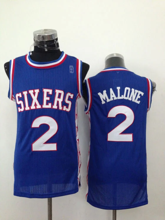 76ers 2 Malone Blue New Revolution 30 Basketball Jerseys