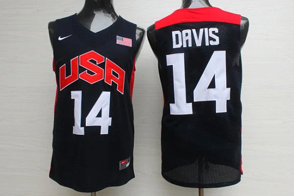 USA 14 Anthony Davis Blue 2012 Dream Team Basketball Jersey