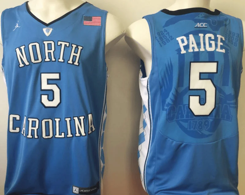 North Carolina Tar Heels 5 Marcus Paige Blue College Basketball Basketball Jersey