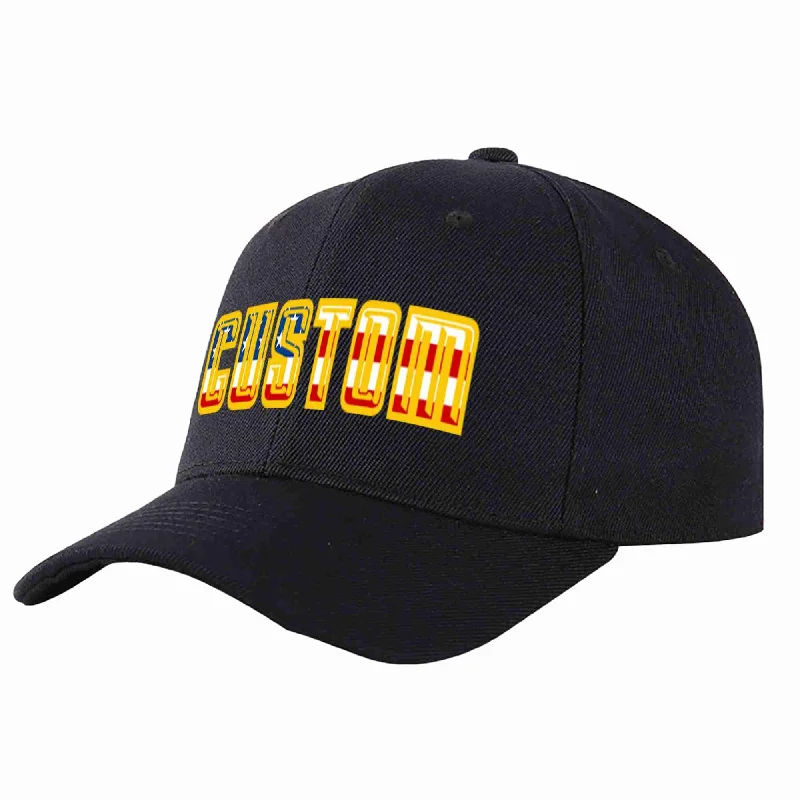 Custom Black Vintage USA Flag-Gold Curved Eaves Sport Baseball Cap Design for Men/Women/Youth